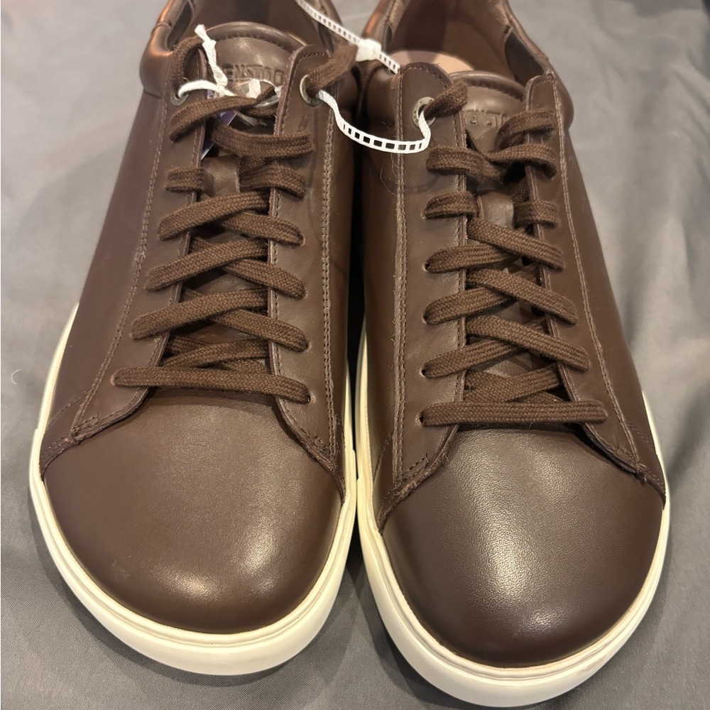 Birkenstock Men's Chocolate Brown Leather Low-Top Sneakers